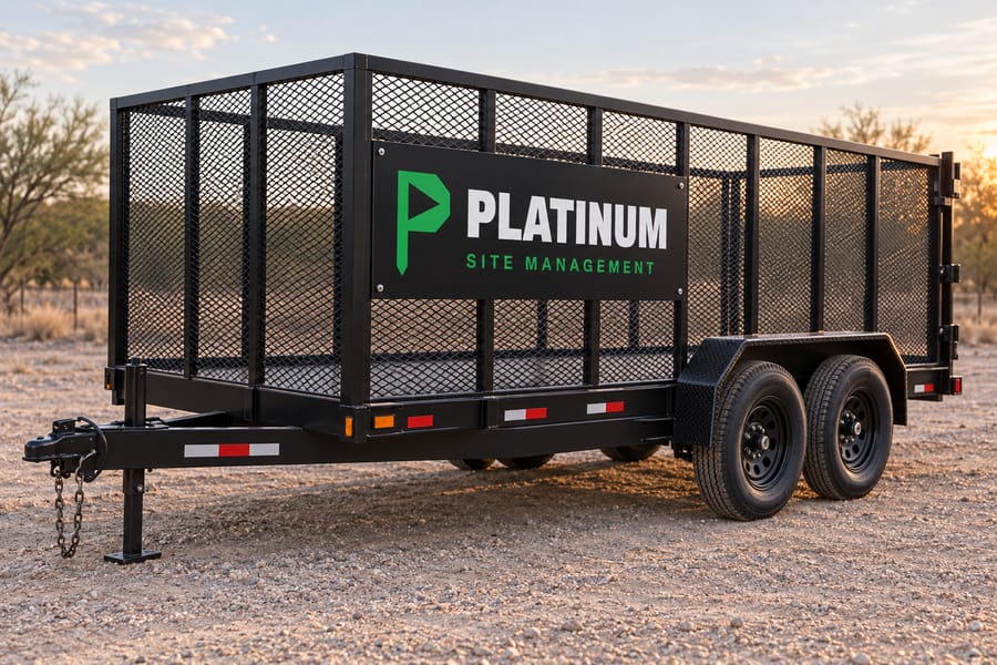 Tandem axle trash trailer with mesh cage sides